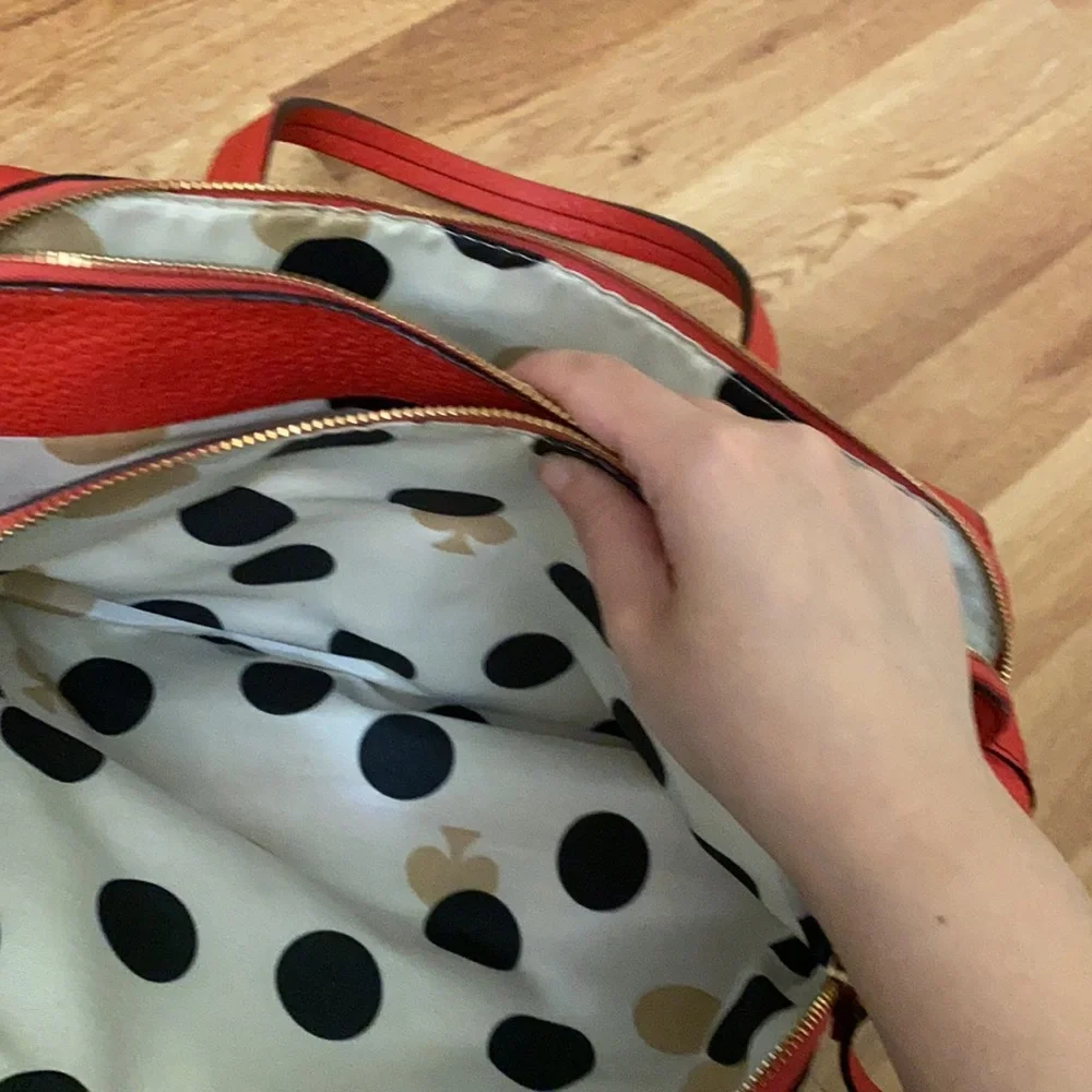 Kate spade / red leather tote satchel bag  #KateSpade #designerbag #RedHandbag - Picture 4 of 6
